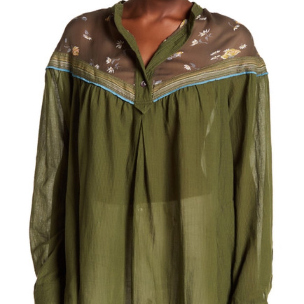 Free People Hearts & Colors Long Sleeve Shirt